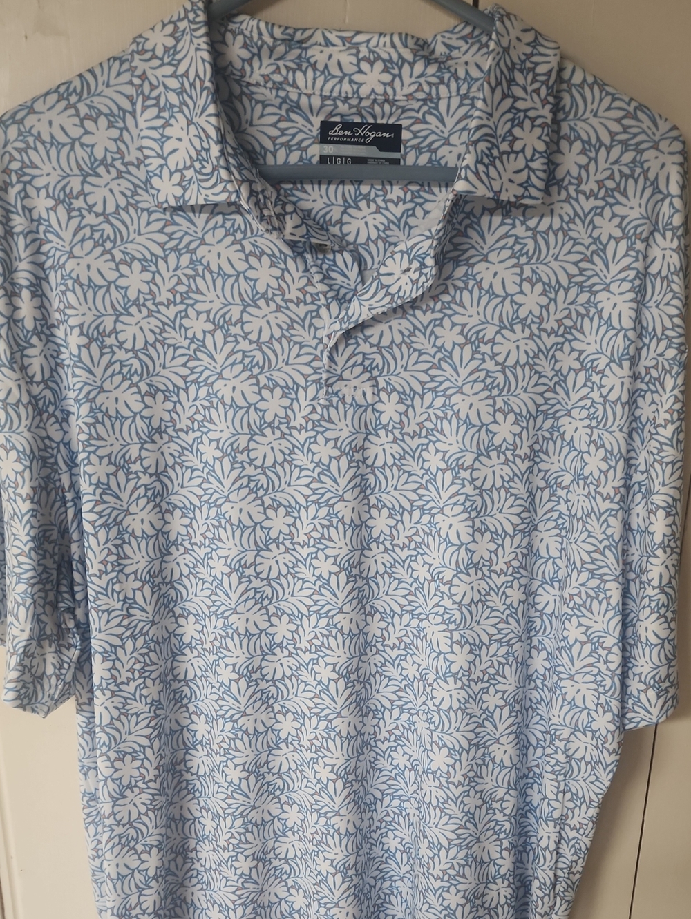 Hogan Men's Light Blue Floral Polo Shirt